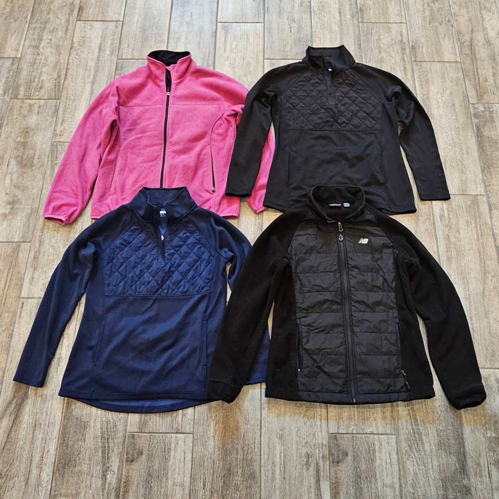 Avia New Balance Lands End Jacket Lot of 4 Size S Fleece Quilted Outdoor Fall